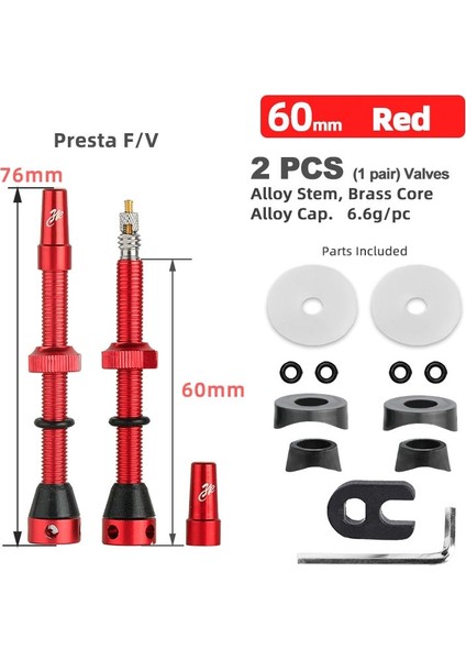 VF60G Kırmızı A Stili Deemount Resta Fv Valfler mm Mtb Yol Bisikleti Için C Işlenmiş Eloksallı Nipel Tubeless Karbon Jantlar W Aracı (Yurt Dışından)