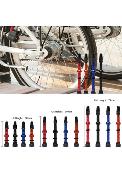 48MM Kırmızı 2 Adet Tarzı Et mm Bisiklet Presta Valf Yol Mtb Bisiklet Tubeless Lastikler Pirinç Çekirdek Alaşım Kök Tubeless Mastik Uyumlu (Yurt Dışından) modelleri