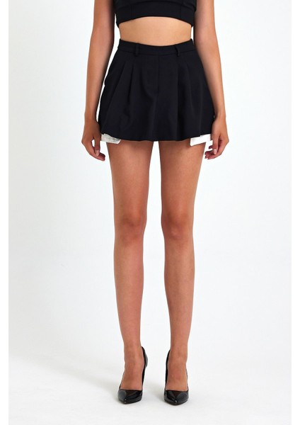 Cep Detaylı Finike Kumaş Rahat Şort Etek fiyatları