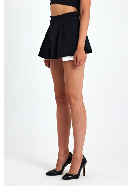 Cep Detaylı Finike Kumaş Rahat Şort Etek modelleri