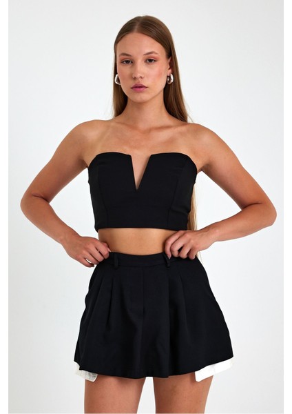 Cep Detaylı Finike Kumaş Rahat Şort Etek indirimleri