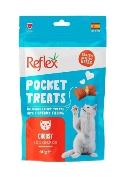 Pocket Treats Tavuklu Seçici Kediler Için Kedi Ödül Maması 60 gr