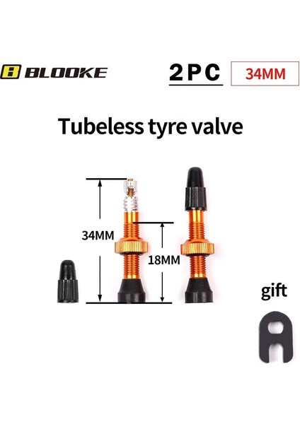 Turuncu 34 mm Stili Blooke Bisiklet Tubeless Vana Presta Fv Kap Çekirdek Ountain Nipel Wtool Mtb Yol Bisikleti Aksesuarları (Yurt Dışından)