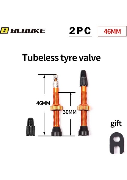Turuncu 46 mm Stili Blooke Bisiklet Tubeless Vana Presta Fv Kap Çekirdek Ountain Nipel Wtool Mtb Yol Bisikleti Aksesuarları (Yurt Dışından)