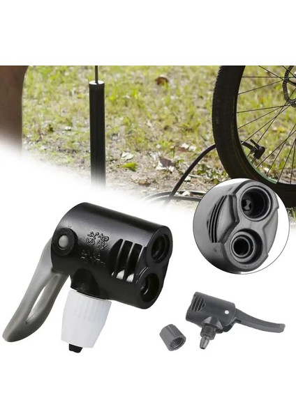 No.2 Tarzı Bisiklet Pompası Adaptör Vanası Bisiklet Pompası Nozul Hortum Adaptörü Çift Kafa Pompalama Parçaları Hava Pompası Şişirme Fv Av Vana Dönüştürücü (Yurt Dışından)