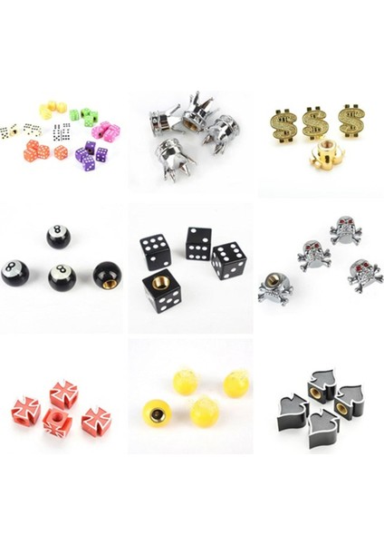 Sarı Stil 4 Adet Çok Bisiklet Lastiği Valf Kapakları Zar Topu Yıldız Taç Şekli Bisiklet Lastiği Tekerlek Kök Hava Valfi Kapağı Oto Kamyon Hava Geçirmez Kapaklar (Yurt Dışından) fiyatları