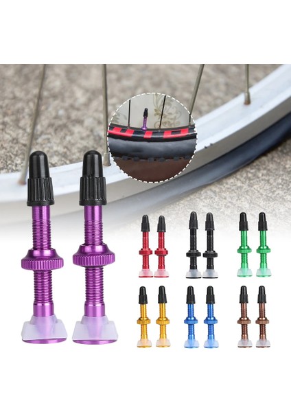 Yeşil Stil 2 Adet Ubeless Vana Kök Fv Presta Vana Alüminyum Alaşımlı Tubeless Lastik Vana Kapaklı Dağ Bisikleti Yol Bisikleti Lastik Parçaları (Yurt Dışından)