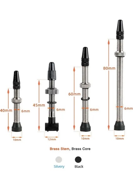 80MM Pirinç Siyah Stil Deemount 1 Pair mm C Işlenmiş Eloksallı Presta Valfler, Mtb Yol Bisikleti Için Tubeless Lastikler Pirinç Kök Pirinç Çekirdek (Yurt Dışından)