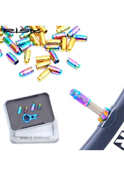 1 Takım-Fv Kapağı-Siyah Stil Nutwrenchprotection Sticker Set Yol Bisikleti Presta Vana Toz Geçirmez Kapak Aksesuarları ile Rısk Titanyum Bisiklet Lastiği Vana Kapağı (Yurt Dışından)