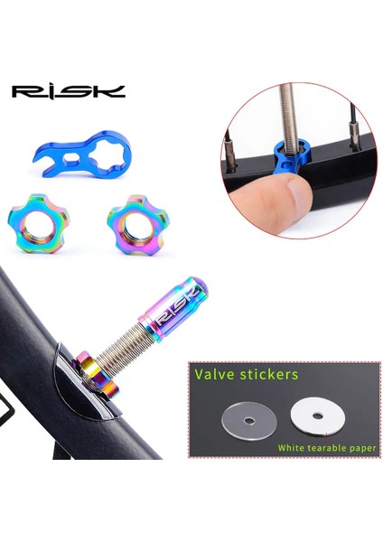 1 Takım-Fv Kapağı-Siyah Stil Nutwrenchprotection Sticker Set Yol Bisikleti Presta Vana Toz Geçirmez Kapak Aksesuarları ile Rısk Titanyum Bisiklet Lastiği Vana Kapağı (Yurt Dışından)