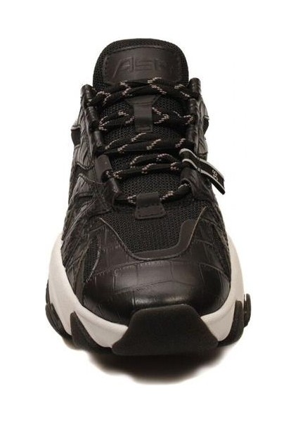 Extreme Siyah Deri Yüksek Tabanlı Kadın Sneaker