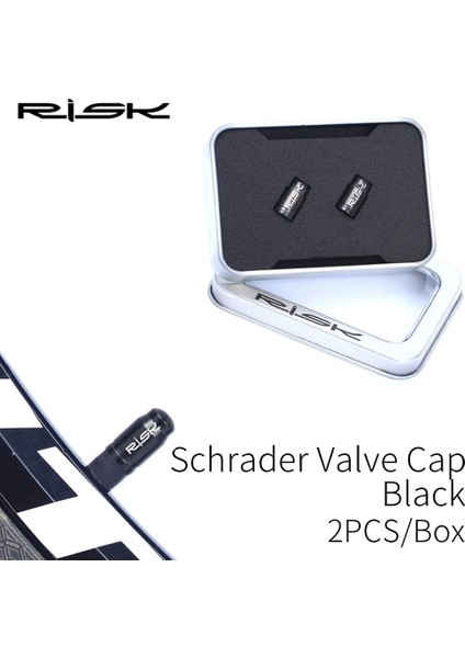 2pc-Av Cap-Siyah Stil Nutwrenchprotection Sticker Set Yol Bisikleti Presta Vana Toz Geçirmez Kapak Aksesuarları ile Rısk Titanyum Bisiklet Lastiği Vana Kapağı (Yurt Dışından)
