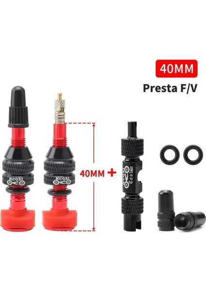 40MM Kırmızı ve Alet Stili Muqzı Bisiklet Presta Tubeless Hava Valfi Tubeless Tekerlek Lastik Fv Valf Mtb Yol Bisiklet Lastik Parçaları Wtool (Yurt Dışından)