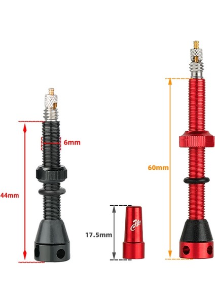 VF60G Kırmızı B Stili Deemount Hava mm Presta Nipel Fv Vanalar Yol Için Tubeless Karbon Jant Alaşımlı Kök Pirinç Çekirdek Bisiklet Dıy Aksesuarları (Yurt Dışından)