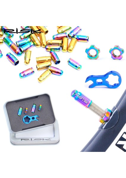 2 Adet Altın-Presta Stili Sıcak 1 Takım Titanyum Bisiklet Prestaschrader Vana Kapağı Mtb Bisiklet Lastiği Lastik Dönüşüm Gaz Toz Kapağı Bisiklet Adaptörü Aksesuarları (Yurt Dışından)