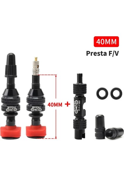 40MM Siyah ve Alet Stili Muqzı Bisiklet Presta Tubeless Hava Valfi Tubeless Tekerlek Lastik Fv Valf Mtb Yol Bisiklet Lastik Parçaları Wtool (Yurt Dışından)