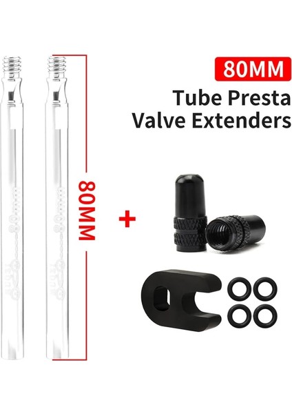 ENTEGRE80 Mmgümüş Stil Muqzı Bisiklet Presta Valf Genişletici Kattığı Lastik Çıkarılabilir Valf Iç Tüp Uzatma Valfi Adaptörü Çekirdek Aracı ile (Yurt Dışından)