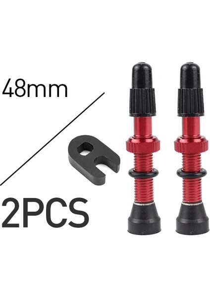 48MM Kırmızı 1 Çift Stili Bisiklet 1 Çift Presta Vana Yol Mtb Bisiklet Tubeless Lastikler Pirinç Çekirdek Alaşım Kök Tubeless Mastik (Yurt Dışından)