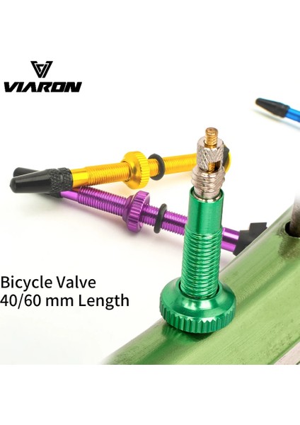 60MM Yeşil 1 Adet Tarzı Vıaron Bisiklet Vana Mtb Yol Bisikleti Tubeless Lastikler Dönüşüm Eloksal Alüminyum Alaşım Mastik Aksesuarları (Yurt Dışından)