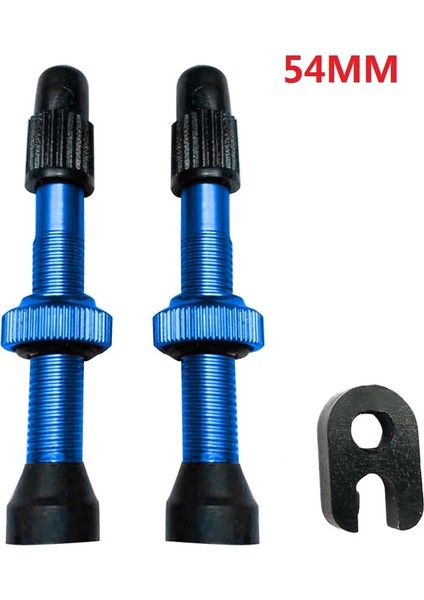Mavi 54MM Stili Et Bisiklet mm Uyumlu Yol Için Valf Mtb Bisiklet Tubeless Lastikler Pirinç Çekirdek Alaşım Kök Tubeless Mastik (Yurt Dışından)