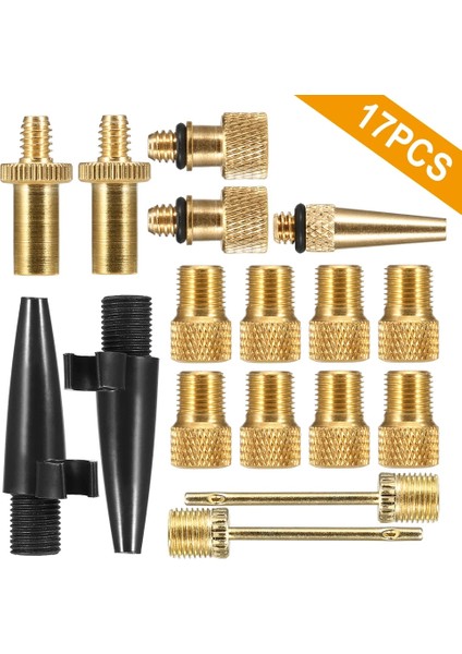 17 Adet Tarzı Bisiklet Valf Adaptörü Seti Bisiklet Lastiği Valf Dönüştürücü Kiti Presta'dan Dunlop'a Schrader'den Presta'ya Valf Adaptörü Nozul Iğne Kiti (Yurt Dışından)