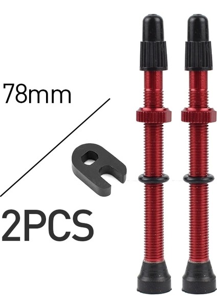 78MM Kırmızı 1 Çift Stili Bisiklet 1 Çift Presta Vana Yol Mtb Bisiklet Tubeless Lastikler Pirinç Çekirdek Alaşım Kök Tubeless Mastik (Yurt Dışından)