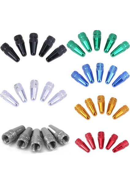 Titanyum Tarzı 5 Adet Bisiklet Presta Yüksek Alüminyum Basınç Valfi Kapakları Toz Kapakları Valf Adaptörü Bisiklet Yol Bisikleti Lastik Valf Adaptör Tüpü (Yurt Dışından)