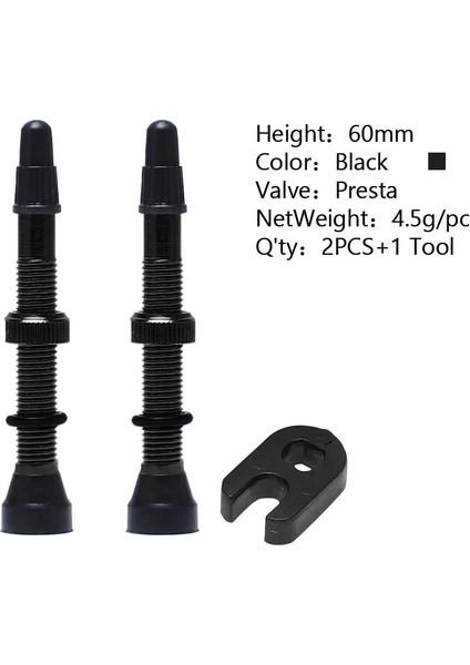 60MM Siyah 2 Adet Stil Bisiklet 1 Pair Presta Vana Yol Için Tubeless Jant Alaşımlı Veya Pirinç Kök Pirinç Çekirdek W Cap ve Aracı (Yurt Dışından)