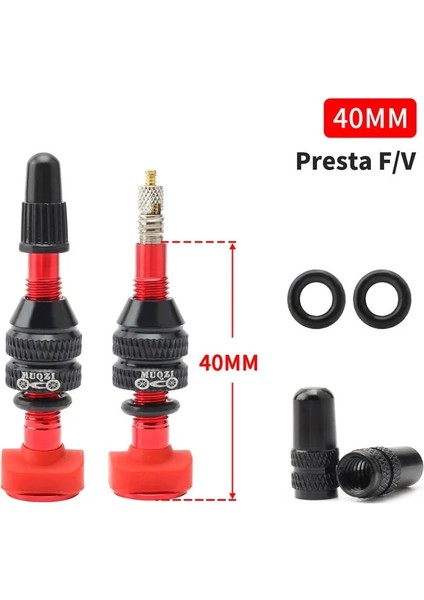 40MM Kırmızı Stil Muqzı Bisiklet Tubeless Lastik Fv Presta Vana Mtb Yol Bisikleti Tubeless Jant C Alaşımlı Nipel Pirinç Çekirdek Vana Aracı (Yurt Dışından)