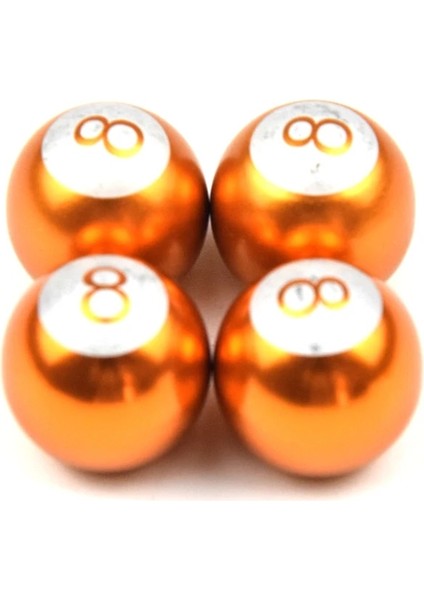 Turuncu Top Stili Çanta Evrensel Küresel Lastik Valf Kapakları Oto Araba Kamyon Dağ Bisikleti Bilardo Havuz 8 Küresel Lastik Lastik Hava Valfi Kök Tekerlek Kapakları (Yurt Dışından)