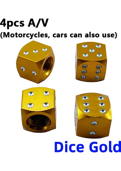 4 Adet Zar Altın Tarzı 4 Adet Bisiklet Tekerlek Lastiği Kaplı Araba Motosiklet Kamyon Evrensel Tüp Lastik Bisiklet Av Sv Amerikan Hava Valfi Kapağı Toz Geçirmez 10 Renk (Yurt Dışından)