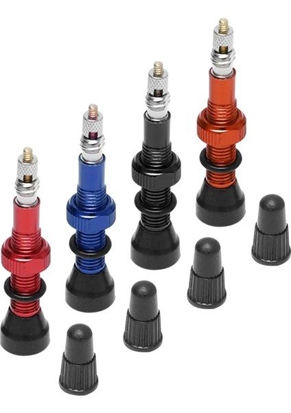 60MM Kırmızı Stil 1 Çift Bisiklet Alaşım Kök Valf mm Bisiklet Fv Presta Tubeless Lastik Valf Mtb Yol Bisikleti Nipel Wtool Valf Kapağı (Yurt Dışından)