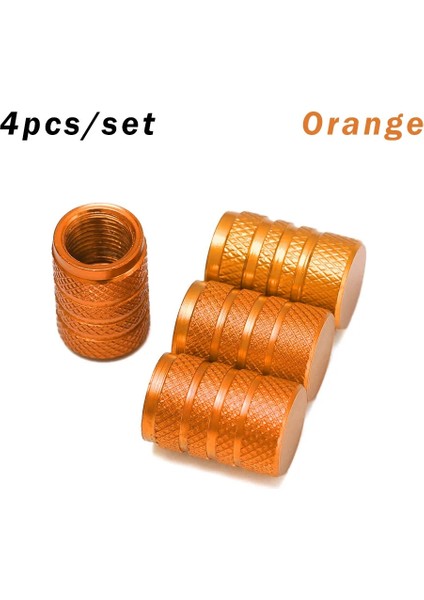 Turuncu Tarzı 4 Adet Evrensel Toz Geçirmez Alüminyum Alaşımlı Bisiklet Kapağı Tekerlek Lastiği Kaplı Araba Kamyon Tüpü Lastik Bisiklet Aksesuarları (Yurt Dışından)