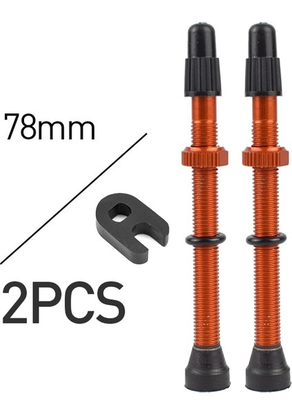 78MM Turuncu 1 Çift Stili Bisiklet 1 Çift Presta Vana Yol Mtb Bisiklet Tubeless Lastikler Pirinç Çekirdek Alaşım Kök Tubeless Mastik (Yurt Dışından)