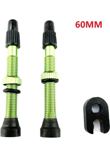 Yeşil 60MM Tarzı Et Bisiklet mm Uyumlu Yol Için Valf Mtb Bisiklet Tubeless Lastikler Pirinç Çekirdek Alaşım Kök Tubeless Mastik (Yurt Dışından)