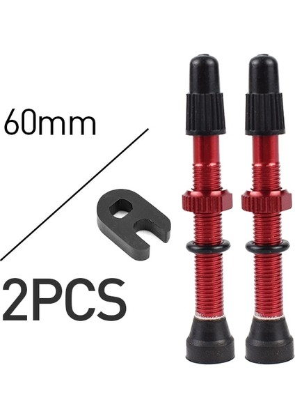 60MM Kırmızı 1 Çift Stili Bisiklet 1 Çift Presta Vana Yol Mtb Bisiklet Tubeless Lastikler Pirinç Çekirdek Alaşım Kök Tubeless Mastik (Yurt Dışından)