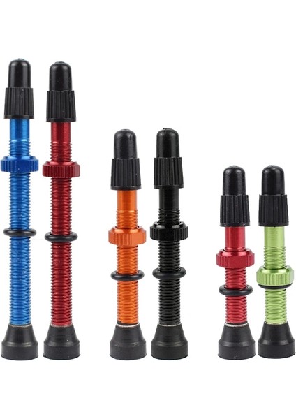 60MM Kırmızı 1 Çift Stili Bisiklet 1 Çift Presta Vana Yol Mtb Bisiklet Tubeless Lastikler Pirinç Çekirdek Alaşım Kök Tubeless Mastik (Yurt Dışından)