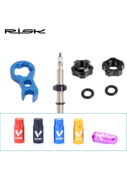 Sadece 2 Kapak - Kırmızı Stil Rısk Yol Bisikleti Valf Somunu Yıkayıcı 2 Valf Kapağı Seti Mtb Yol Bisikleti Presta Lastik Valf Sabit Somun Bisiklet Koruma Aksesuarları (Yurt Dışından)