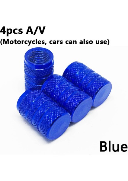 4 Adet Mavi Stil 4 Adet Bisiklet Tekerlek Lastiği Kaplı Araba Motosiklet Kamyon Evrensel Tüp Lastik Bisiklet Av Sv Amerikan Hava Valfi Kapağı Toz Geçirmez 10 Renk (Yurt Dışından)