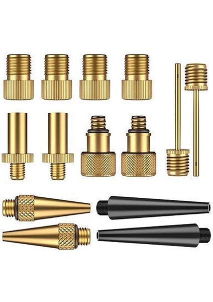14 Adet Bir Set Tarzı Bakır Şişirme Pompası Nozul Kiti Presta Schrader Valf Adaptörü Tüp Bisiklet Valf Adaptörleri Yol ve Mtb ve Fixie Bisiklet Lastiği Pompası (Yurt Dışından)