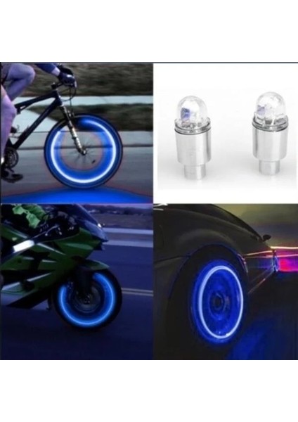 Mavi Stil Ar Lastik Vana Kapağı Işık Hareket Sensörü Motosiklet Bisiklet Kamyon Tekerlek Dekorasyon Neon Strobe LED Işık Su Geçirmez Ampul (Yurt Dışından)
