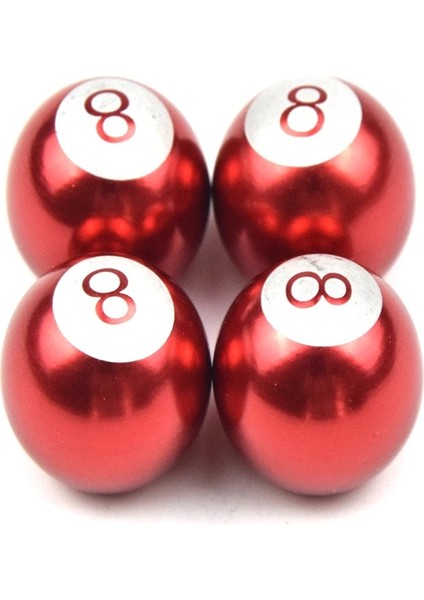 Kırmızı Top Stili Çanta Evrensel Küresel Lastik Valf Kapakları Oto Araba Kamyon Dağ Bisikleti Bilardo Havuz 8 Küresel Lastik Lastik Hava Valfi Kök Tekerlek Kapakları (Yurt Dışından)