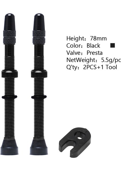 78 mm Siyah 2 Adet Tarzı 1 Pair mm Bisiklet Presta Vana Yol Mtb Bisiklet Tubeless Lastikler Pirinç Çekirdek Alaşım Kök Tubeless Mastik Uyumlu (Yurt Dışından)