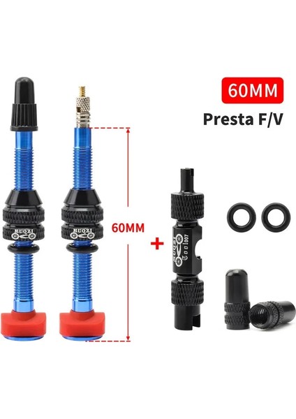 60 mm Mavi - Takım Stili Muqzı Bisiklet Tubeless Lastik Fv Presta Vana Mtb Yol Bisikleti Tubeless Jant C Alaşımlı Nipel Pirinç Çekirdek Vana Aracı (Yurt Dışından)