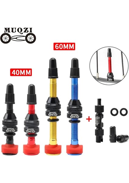 60 mm Mavi - Takım Stili Muqzı Bisiklet Tubeless Lastik Fv Presta Vana Mtb Yol Bisikleti Tubeless Jant C Alaşımlı Nipel Pirinç Çekirdek Vana Aracı (Yurt Dışından)
