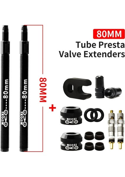 80MM Set Çıkarılabilir Stil Muqzı Resta Valf Genişletici Bisiklet Kattığı Lastik Çıkarılabilir Valf Çekirdek Anahtarlı Iç Tüp Uzatma Valfi (Yurt Dışından)