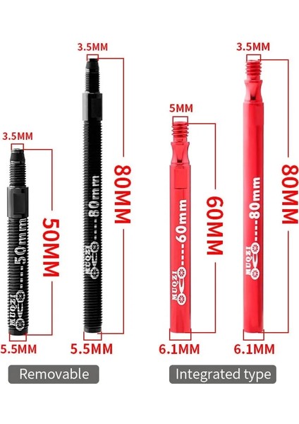 80MM Set Çıkarılabilir Stil Muqzı Resta Valf Genişletici Bisiklet Kattığı Lastik Çıkarılabilir Valf Çekirdek Anahtarlı Iç Tüp Uzatma Valfi (Yurt Dışından)