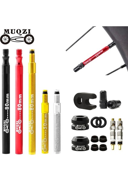 80MM Set Çıkarılabilir Stil Muqzı Resta Valf Genişletici Bisiklet Kattığı Lastik Çıkarılabilir Valf Çekirdek Anahtarlı Iç Tüp Uzatma Valfi (Yurt Dışından)