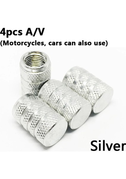 4 Adet Gümüş Tarzı 4 Adet Bisiklet Tekerlek Lastiği Kaplı Araba Motosiklet Kamyon Evrensel Tüp Lastik Bisiklet Av Sv Amerikan Hava Valfi Kapağı Toz Geçirmez 10 Renk (Yurt Dışından)