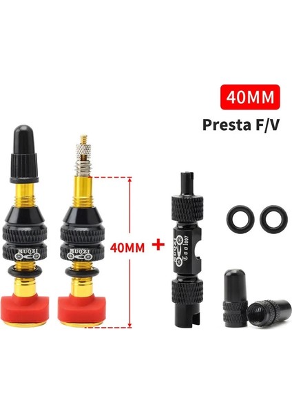 40MM Altın ve Alet Stili Muqzı Bisiklet Presta Tubeless Hava Valfi Tubeless Tekerlek Lastik Fv Valf Mtb Yol Bisiklet Lastik Parçaları Wtool (Yurt Dışından)